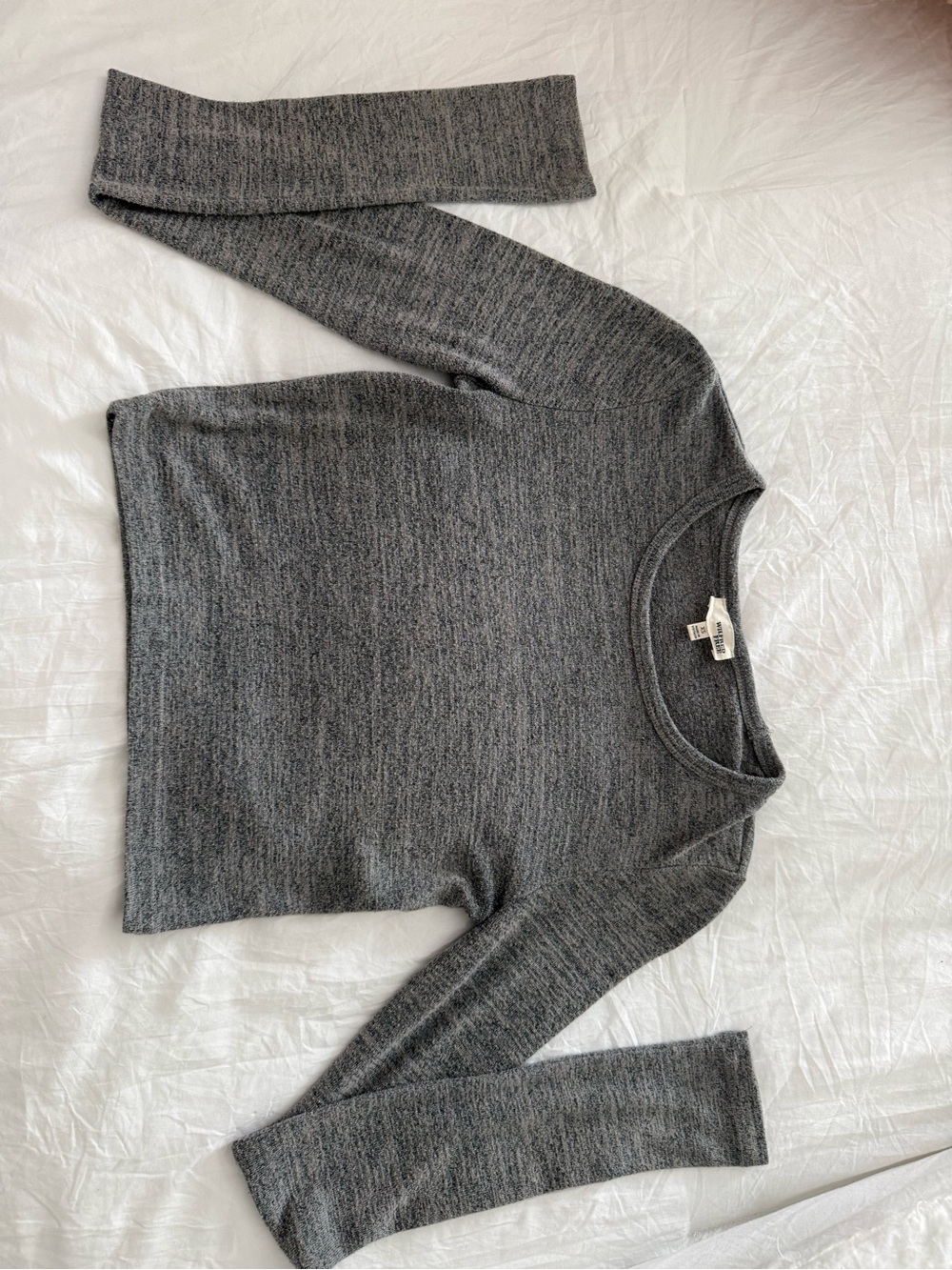 Aritzia Heathered Gray / Dark Grey / Tan Long Sleeve Tops